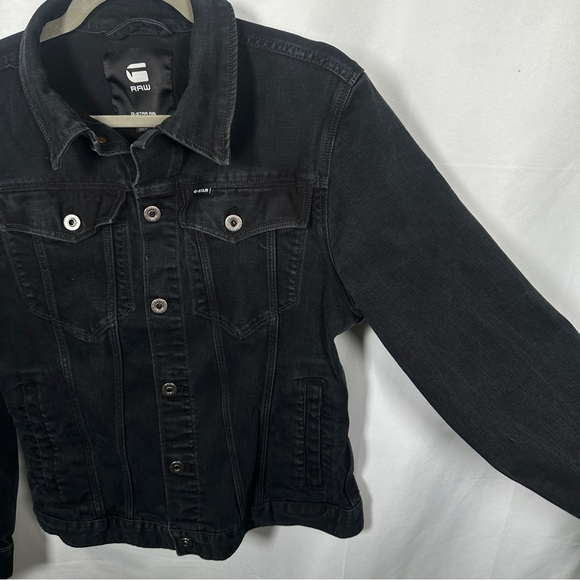 G-Star RAW 3301 Slim Trucker Denim Jacket Stretch Black Size M Men's Streetwear - Picture 6 of 11